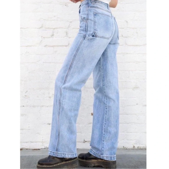 John Galt / Brandy Melville carpenter jeans Light Blue Straight Leg Jeans - Picture 1 of 11